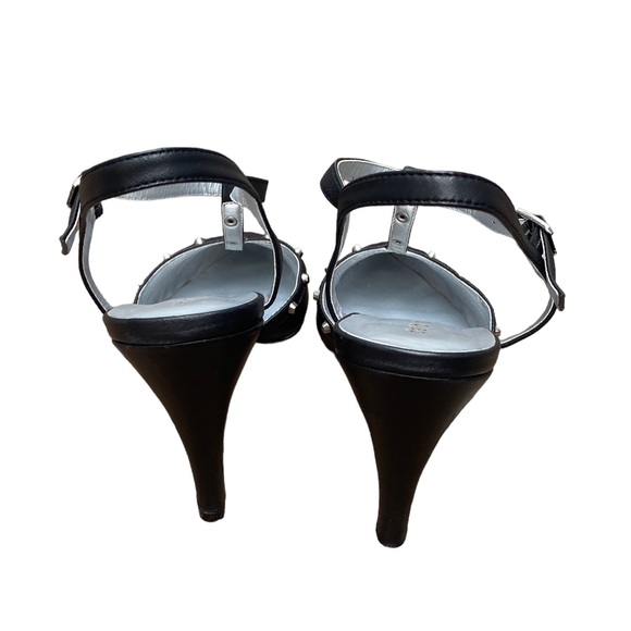 David Tate Black Valencia Leather Slingback Pumps, Black Leather Heels - Picture 9 of 12